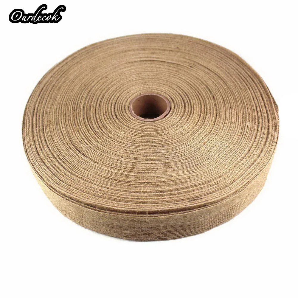 Натуральная джутовая лента из хессиана шириной 50 м 38 мм в деревенском стиле
