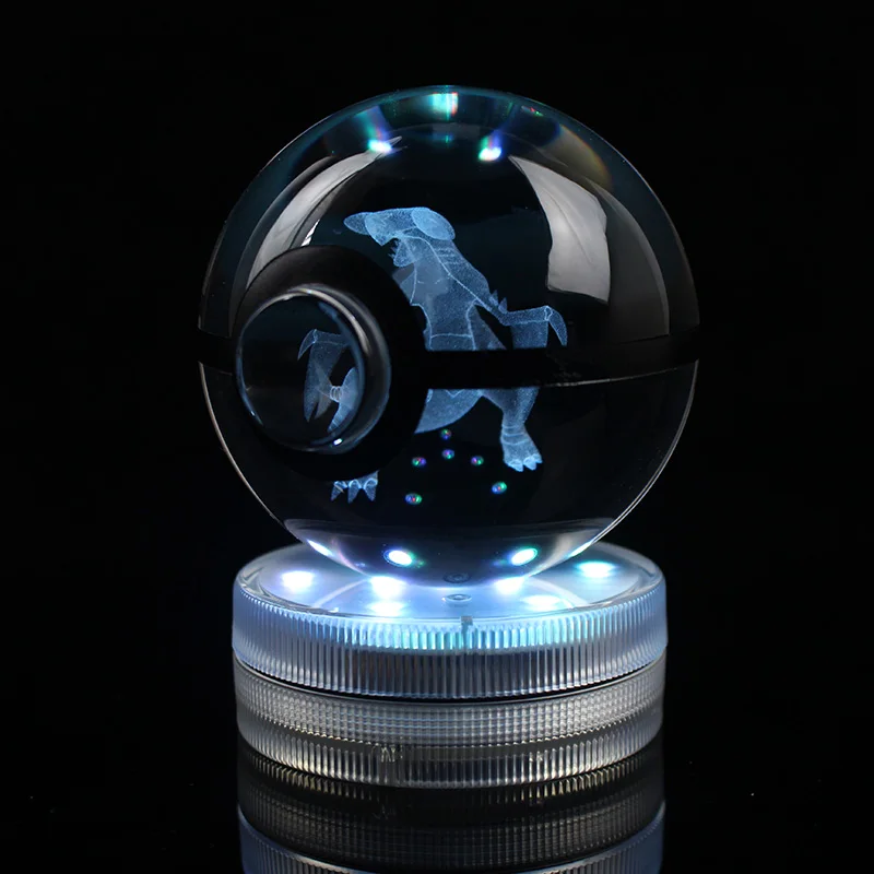Горячая продажа Хрустальный Карманный шар Garchomp лазерная гравировка стекло сфера