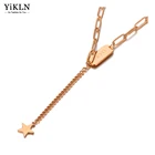 YiKLN Новый дизайн из нержавеющей стали счастливая звезда Очаровательная цепочка чокер ожерелье ювелирные изделия богемный кулон ожерелье для женщин YN20188