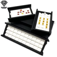 superior leather diamond jewelry box loose diamond jewellery organizer box gemstone beads jewelry packaging tray zircon box