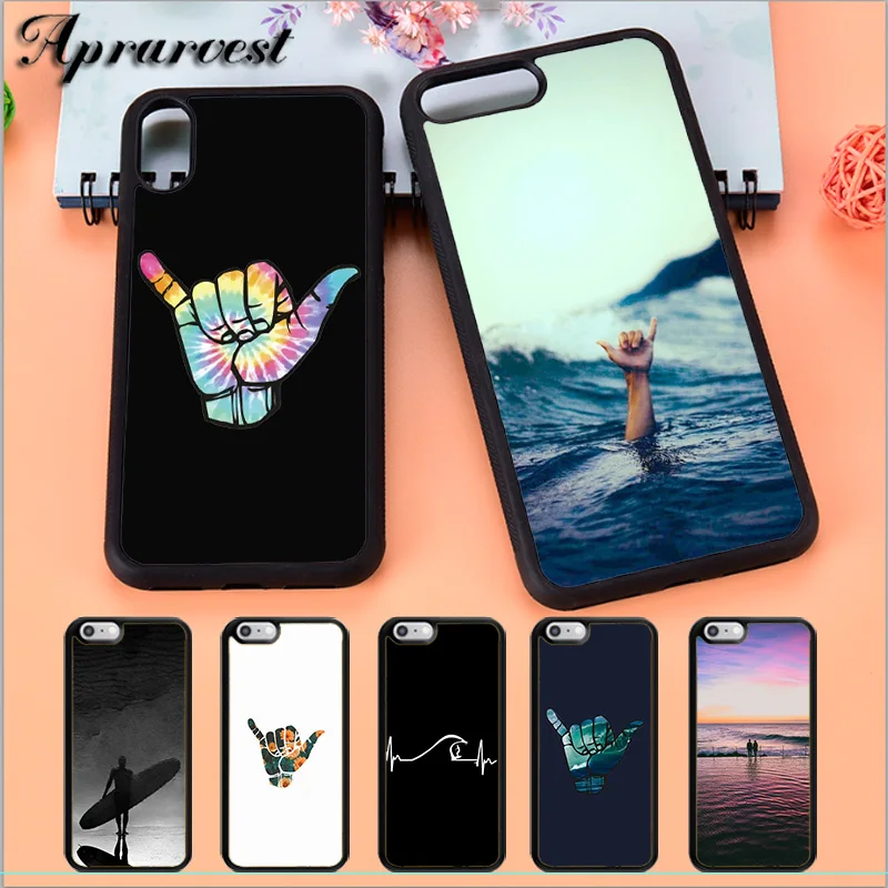 Aprarvest Surfer Surf Hang Loose Shaka Phone Case Cover For iPhone 5 5S SE 6 6S 7 8 PLUS X XS XR MAX 11 PRO