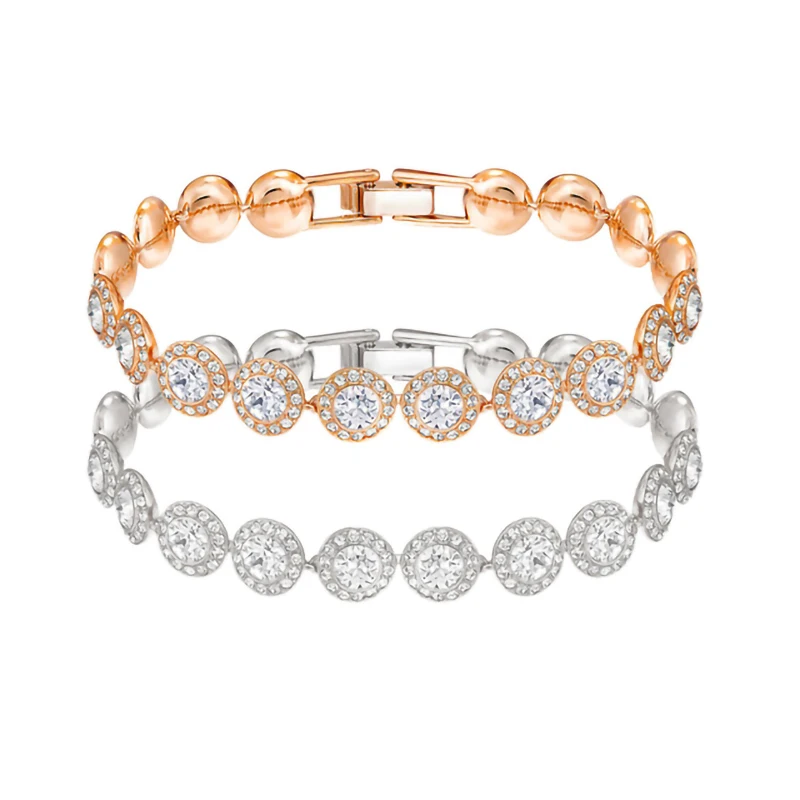 

1:1 round elegant simple element crystal button bracelet fashion personality girl gift