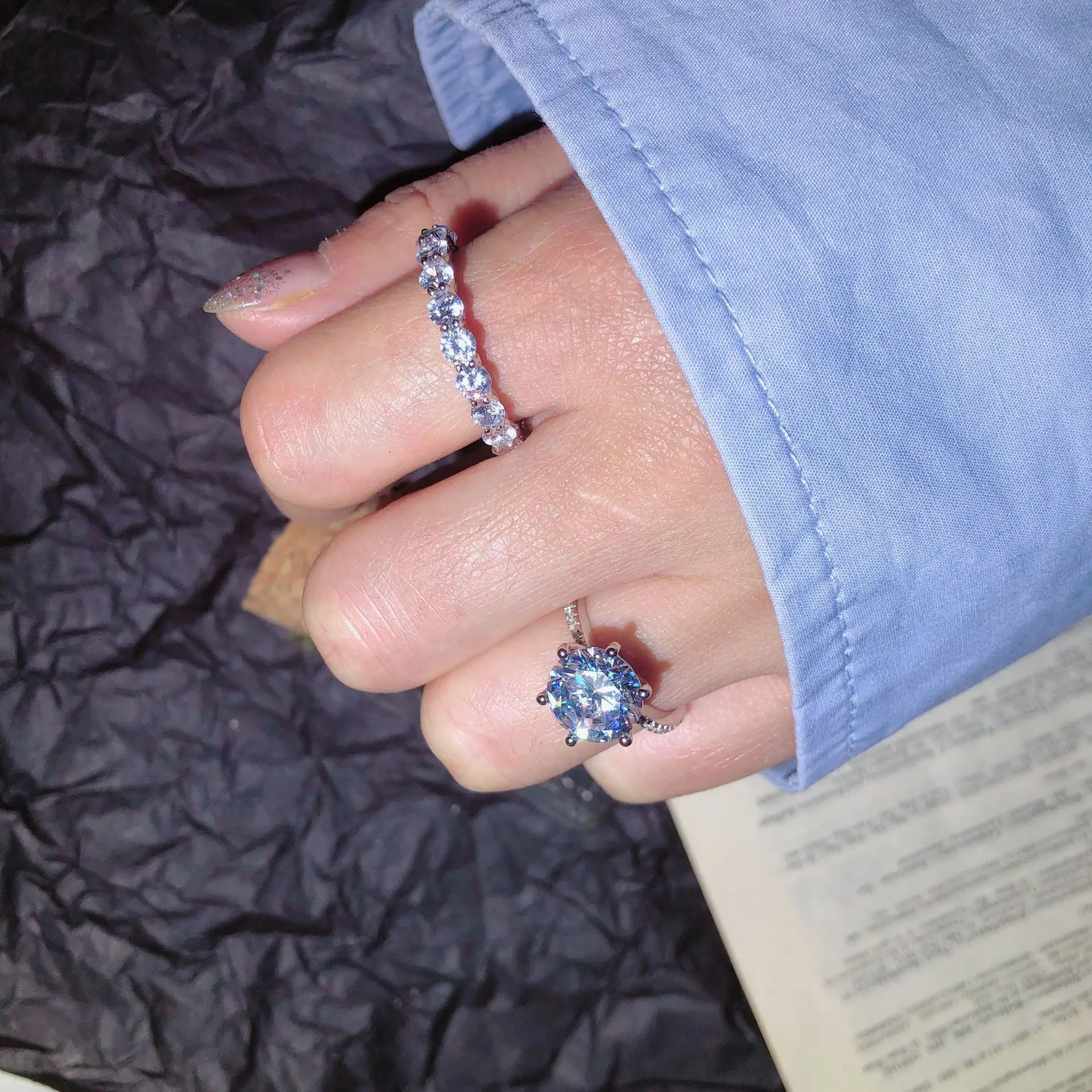 Женское кольцо из серебра 100% пробы с цирконом SR167 | Украшения и аксессуары