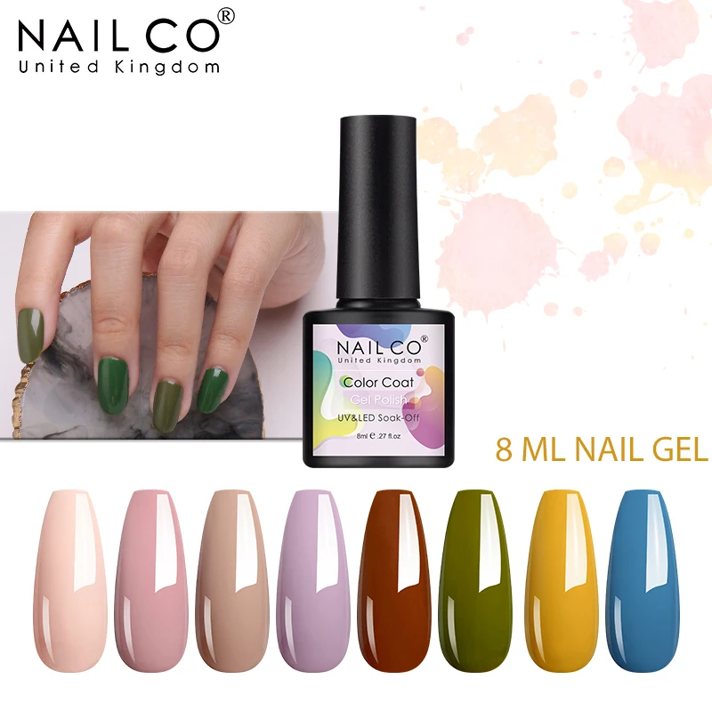 Цветной Гель-лак для ногтей NAILCO осень-зима 8 мл отмачиваемый УФ светодиодный
