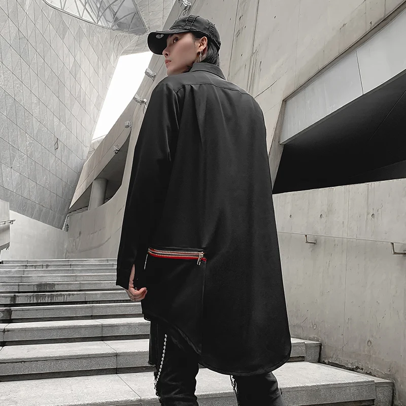 Мужская Готическая рубашка оверсайз в темноте подиумная уличная футболка с