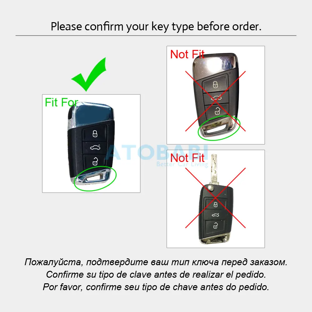4D кожаный чехол для ключей от автомобиля VW Volkswagen Skoda Superb Magotan Passat B8 A7 Golf Smart Remote Fob