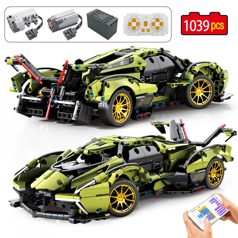 1039Pcs City Technical Remote Control Super Racing Car Building Blocks APP Programming Sports Vehicle Bricks Toys for Kids Gift | Игрушки и