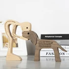 Настольное украшение, скульптуры, статуэтка для домашнего творчества, резьба по дереву, собака, модель, креативное офисное украшение, настольный семейный щенок на заказ