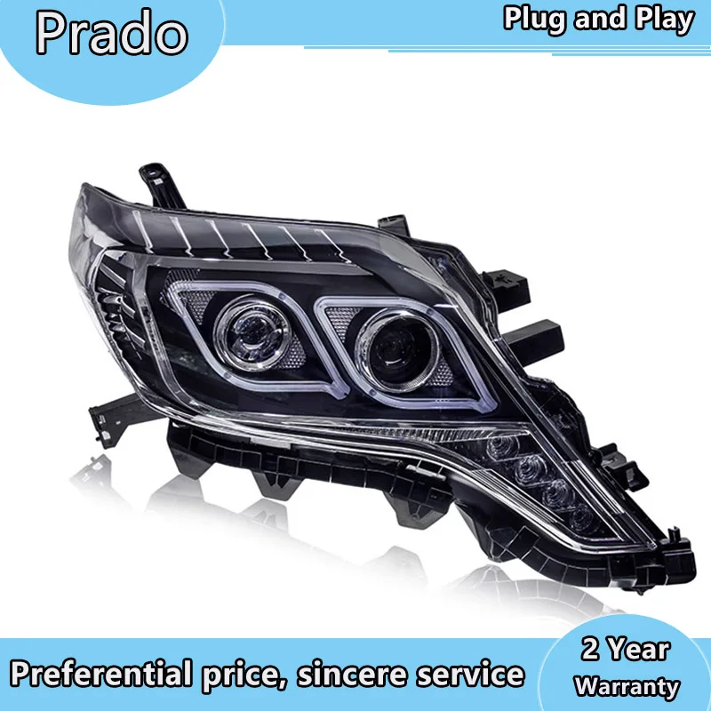 Стайлинг автомобиля для Toyota 2015-2017 Prado фара DRL Hid Angel Eye биксеноновые аксессуары с