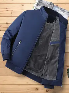 #Blue Parka de invierno para hombre,chaqueta acolchada brillante,ropa inf~ 