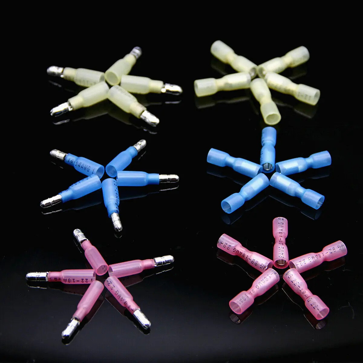 160 шт. изолированные термоусадочные пули обжимные клеммы женские мужские провода