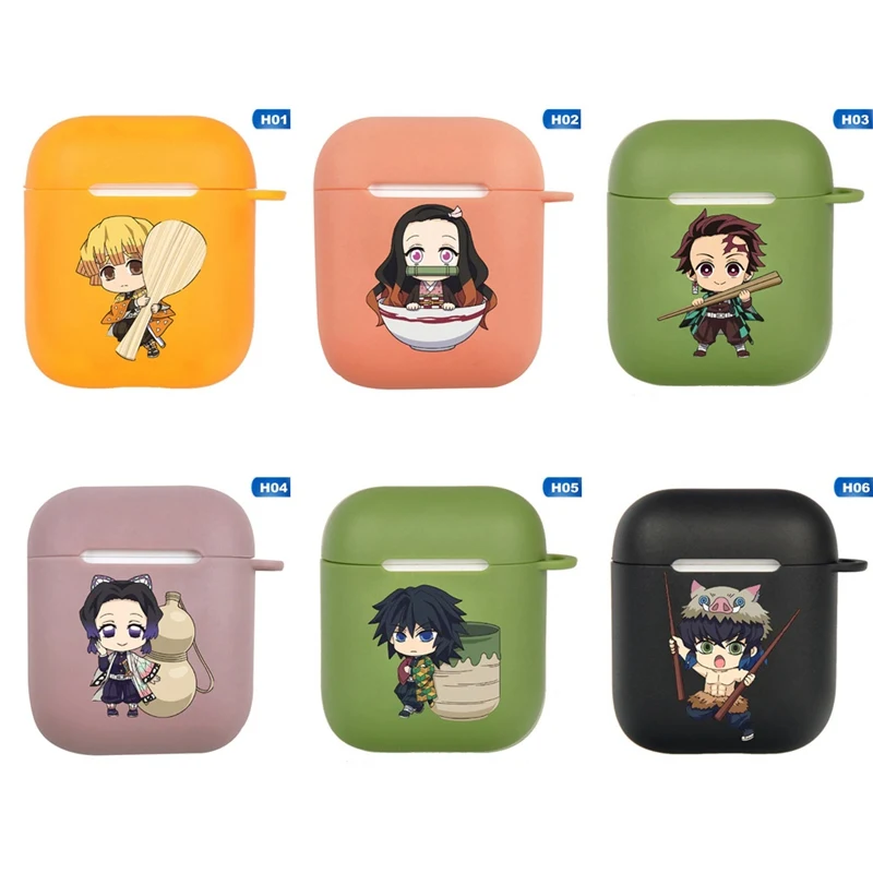 

1PCS Anime Demon Slayer: Kimetsu No Yaiba Anime Pattern For Apple Airpods Case Bluetooth Silicone Earphone Protective Cover