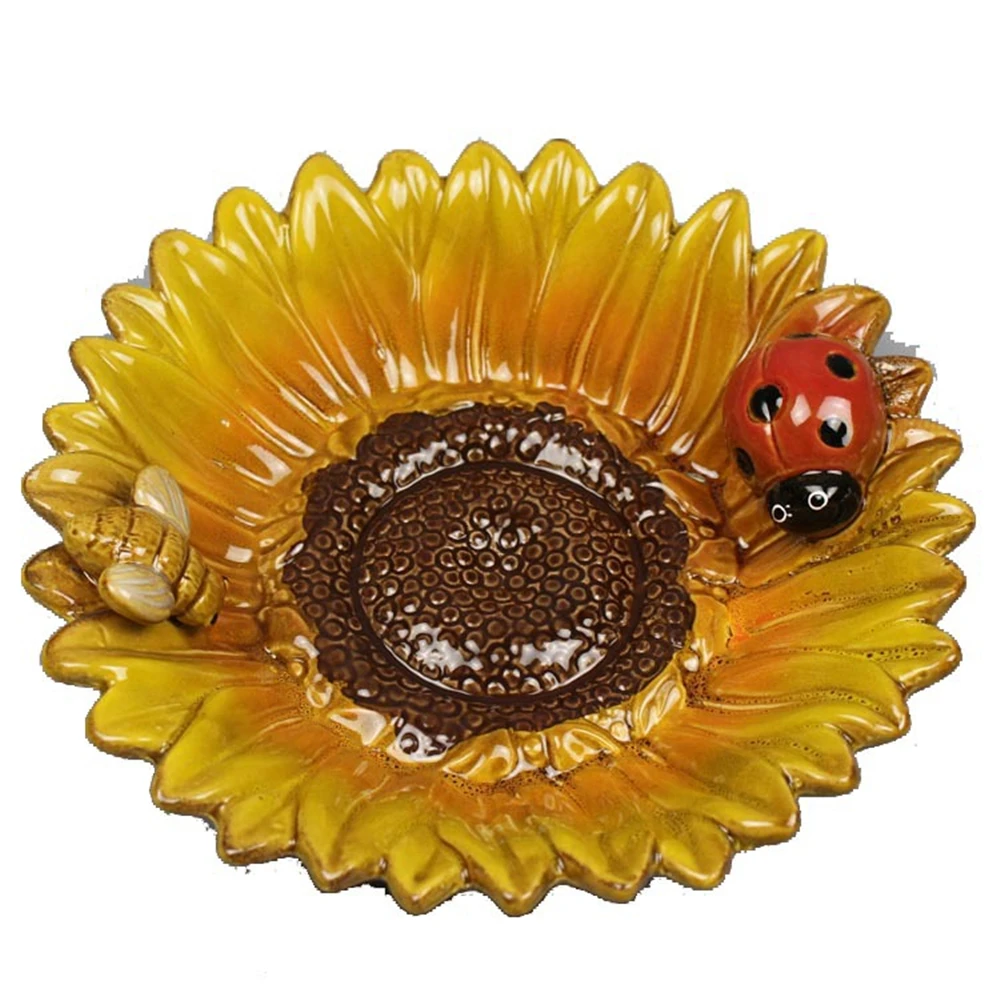 

Sunflowers Shaped Ceramic Plate Storage Tray Living Room Desktop Decoration Crafts Soap Box Home Decor Accessories
