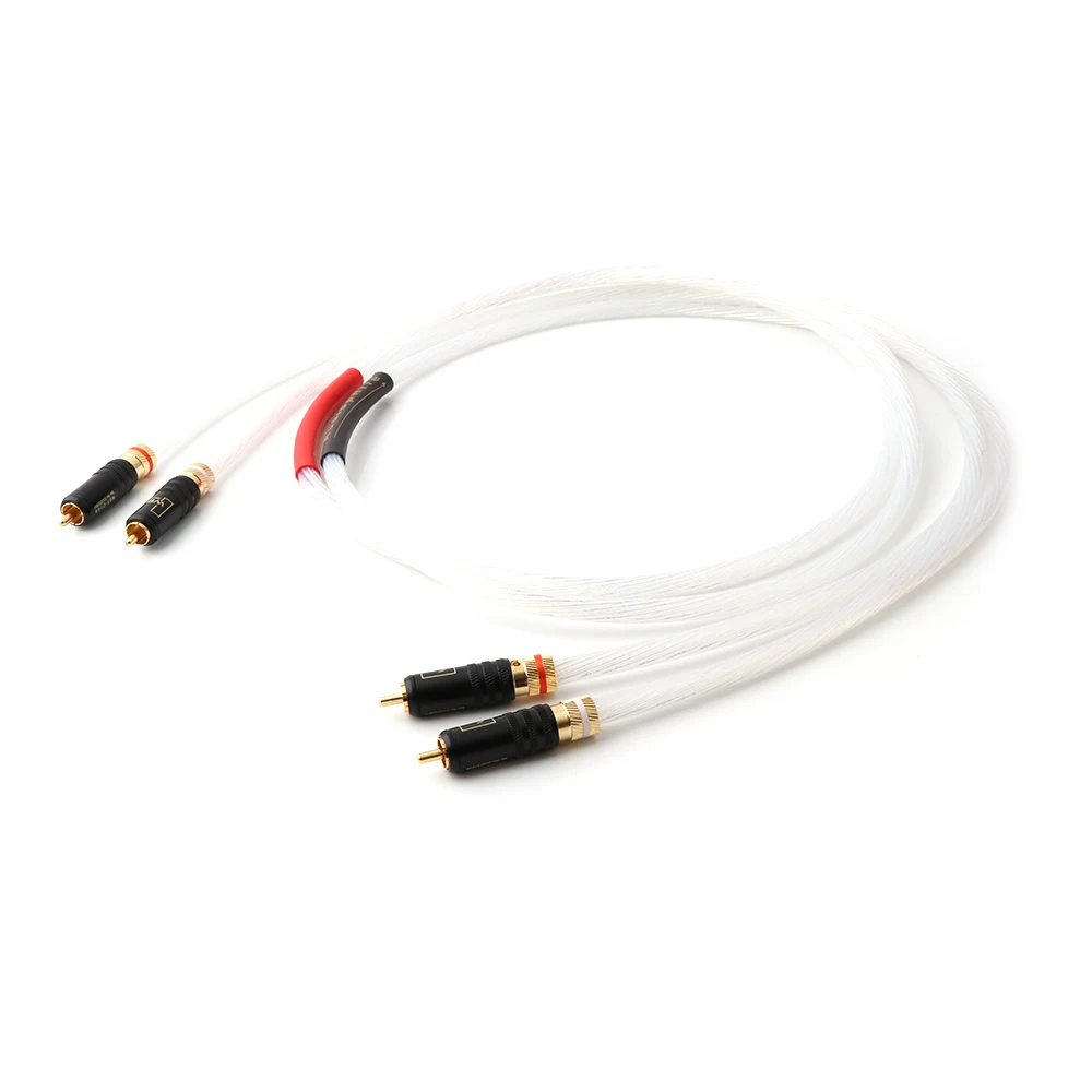 Аудиокабель Yter 7N PHOCC из чистой меди с посеребренным разъемом RCA Удлинительный