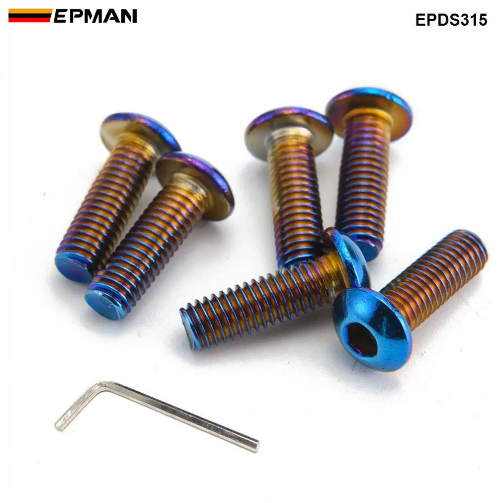 Epman 6 шт. сгоревший Титан (Neochrome) m5 Комплект болтов для руля в основном EPDS314 EPDS315
