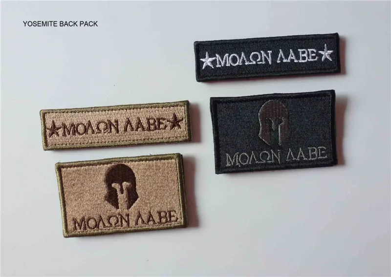 2pc/lot  MOLON LABE Sparta PATCH ARMY combat military patch HOOK back hunt biker tactical molle badge for backpack coat
