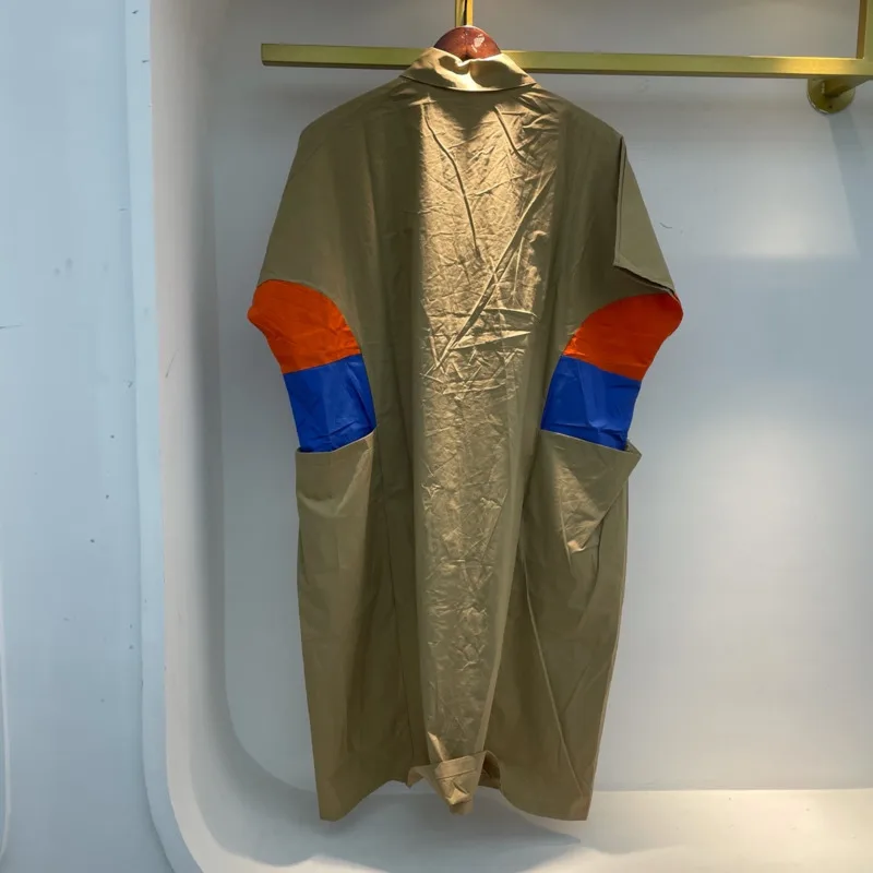 

IEQJ Women Black Casual Elegant Cozy Spliced Blouse New Lapel Long Sleeve Loose Shirt Fashion Tide Summer 2021 3F0861