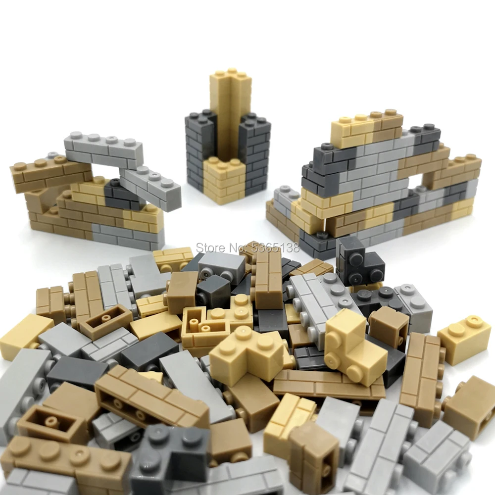 Игрушка Город аксессуары 120 шт. DIY кирпичные стены солдат поле боя здания Запчасти