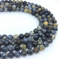 6 14mm natural gemstone round smooth blue aobao loose beads diy stone beads jewelry making bracelet necklace earrings yoga