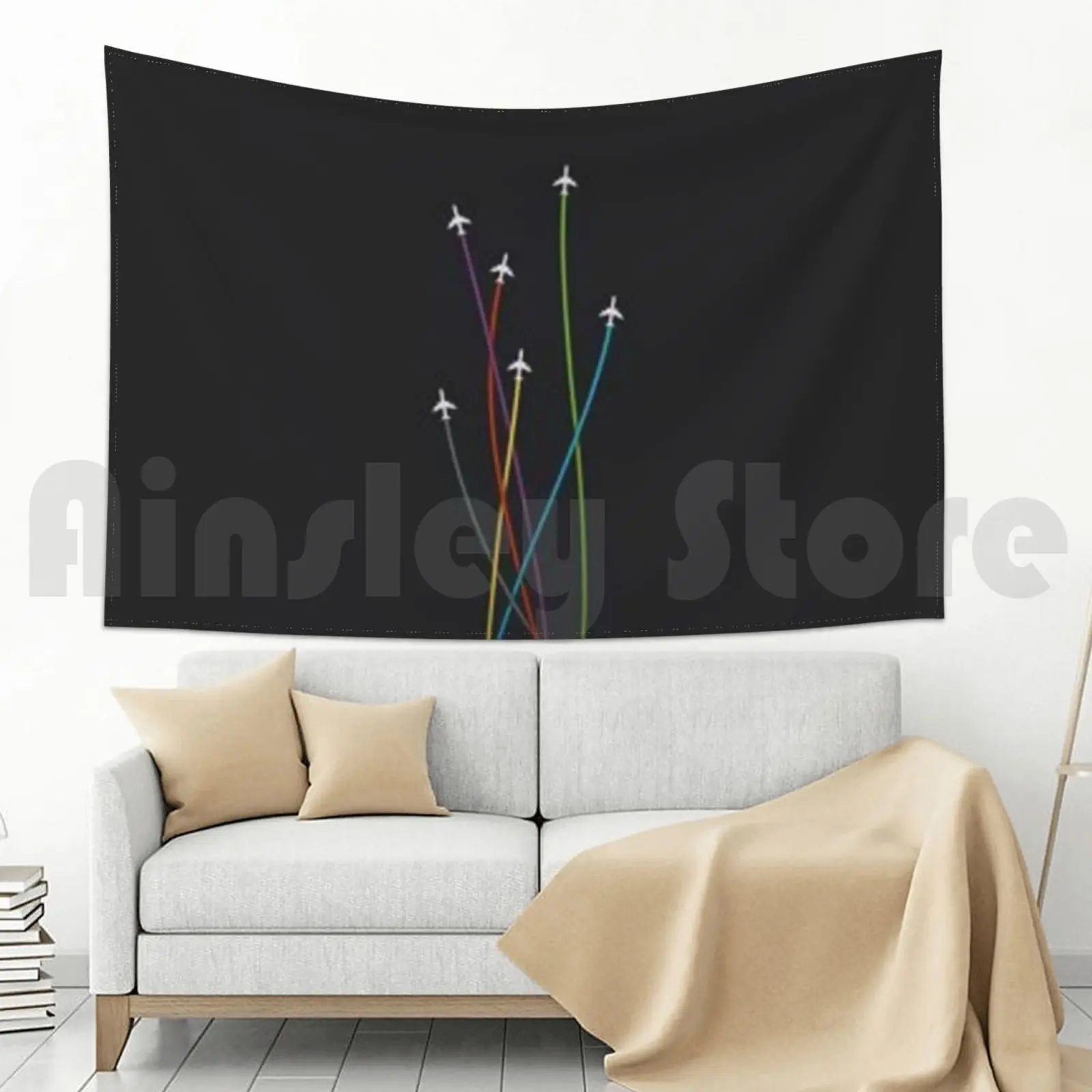 Гобелен для гостиной спальни Авиатор военный самолет летающий ВВС ВМС армия Avgeek