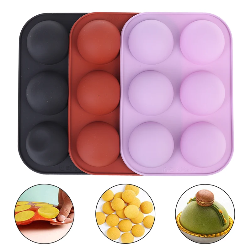 

Half Sphere Silicone Soap Molds Bakeware Cake Decorating Tools Pudding Jelly Chocolate Fondant Mould Ball Biscuit Baking Moulds