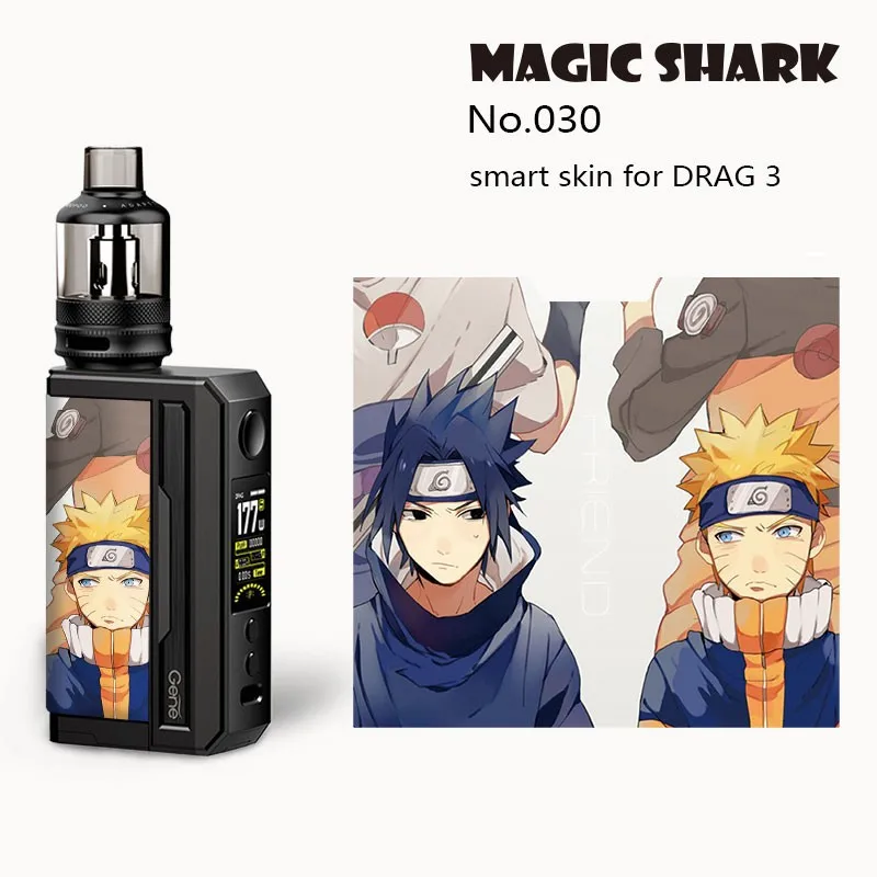 Матовая стерео Наклейка для Voopoo Drag 3 с изображением волшебной акулы милого