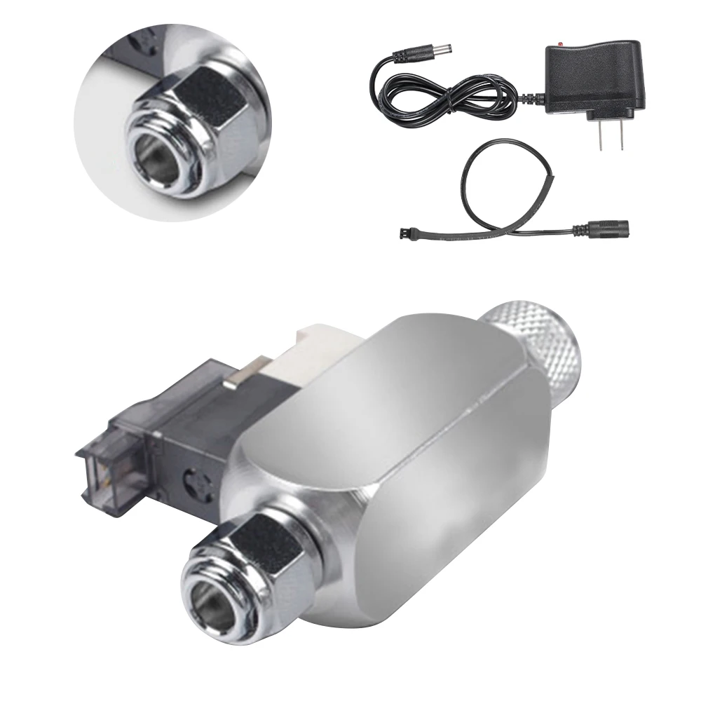 single head US plug Аквариум СО2 электромагнитный клапан DC 12 В выход Электрический магнитный клапан для аквариума аксессуары для аквариума двойная головка СО2 электромагнитный - Цвет: single head US plug