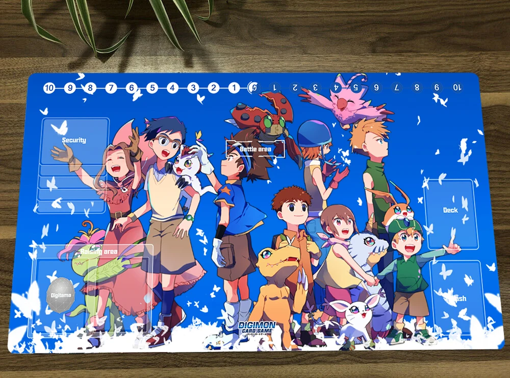 

Anime Digimon Adventure Playmat Trading Card Game Mat DTCG CCG Mat Mouse Desk Pad TCG Gaming Play Mat With Card Zones Free Bag