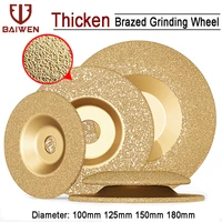 1pc diamond coated grinding wheel 100125150180mm brazed grinder discs blade for granite stone glass bore 1622mm