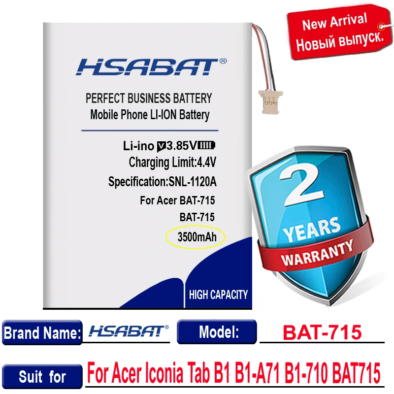 HSABAT 0 Cycle 4200mAh BAT-715 Battery for Acer Iconia Tab B1 B1-A71 B1-710 Replacement Accumulator | Компьютеры и офис