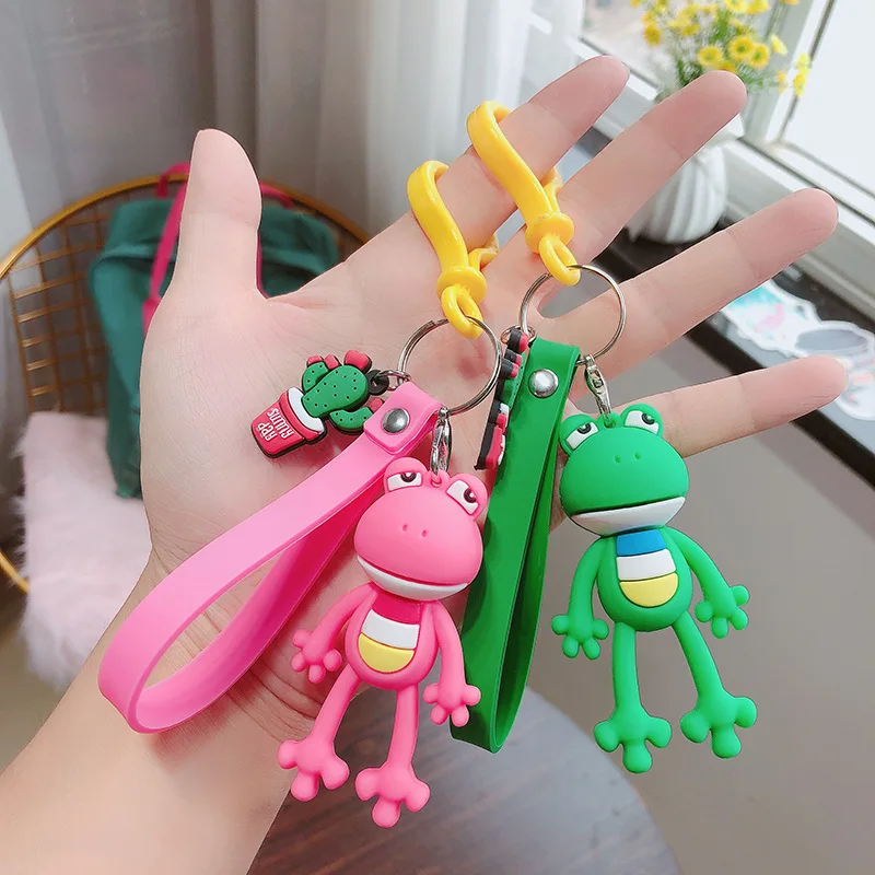 Новый мультфильм лягушка Медведь Кролик кукла автомобиль брелок кожаный шнур