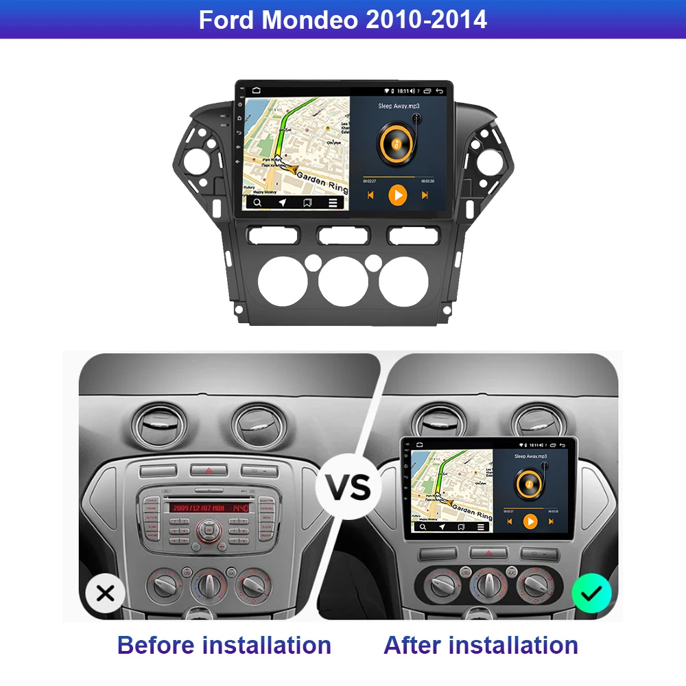 Runningway Android 10 0 5G автомобильный DVD для Ford Mondeo 2010 2011 2013 2014 4G + 64G Автомобильный Радио