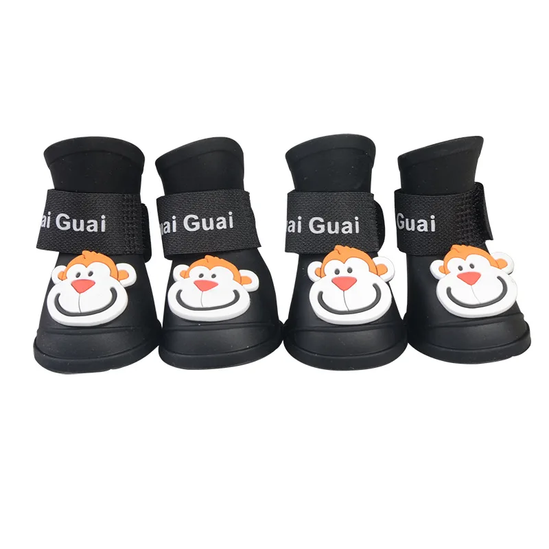 

4pcs Pet Dog Rain Shoes Anti Slip Waterproof Pet Dog Cat Rain Shoes Boots for Four Seasons