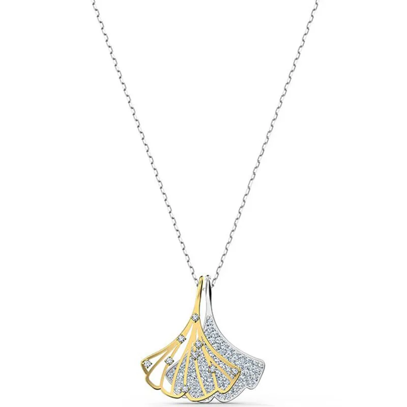 Новинка 2020 Лидер продаж зеленое ожерелье с кулоном в виде гинкго модные