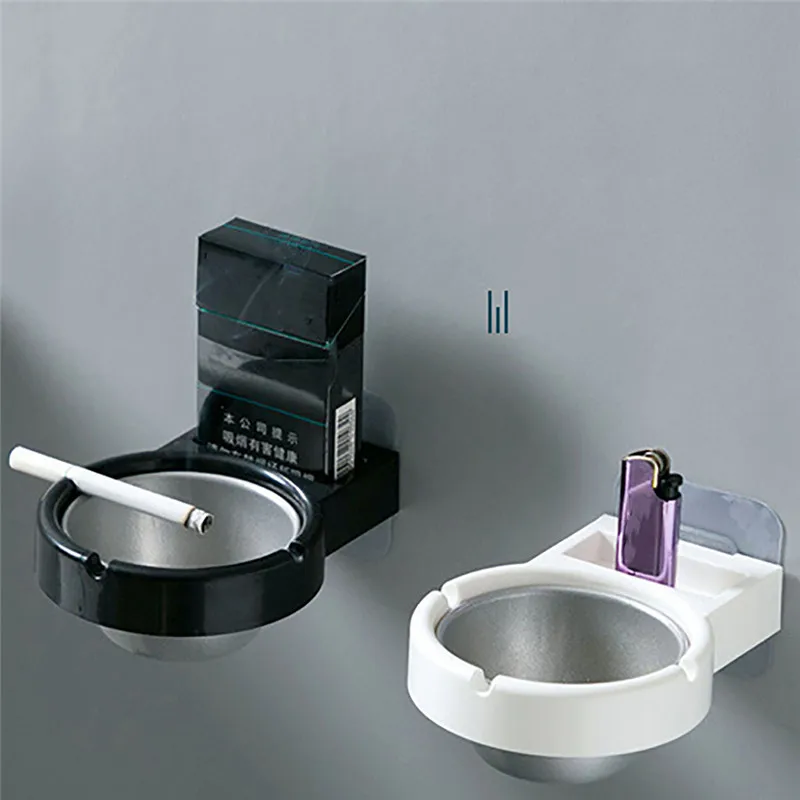 

10pcs Ash Cylinder Holder Portable stainless steel Wall Mount Cigaret Smoke Ashtray Storage Cup for toilet Home Office Holder