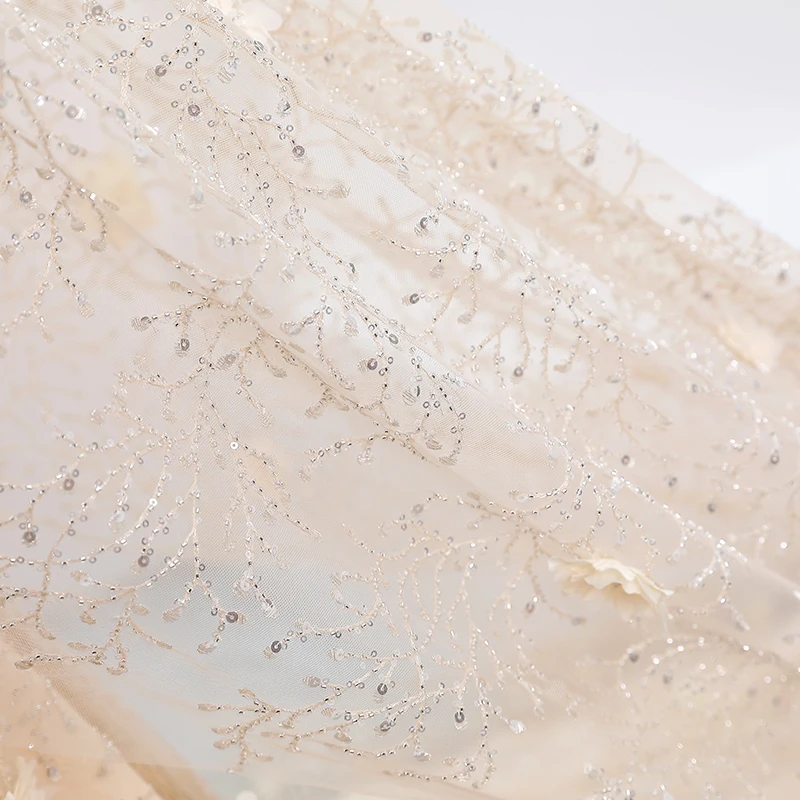 

Gorgeous Shiny Royal Train Ball Gowns Wedding Dresses 2020 Long Sleeves Flowers Beading Lace Bride Gown Vestido De Noiva Mariage