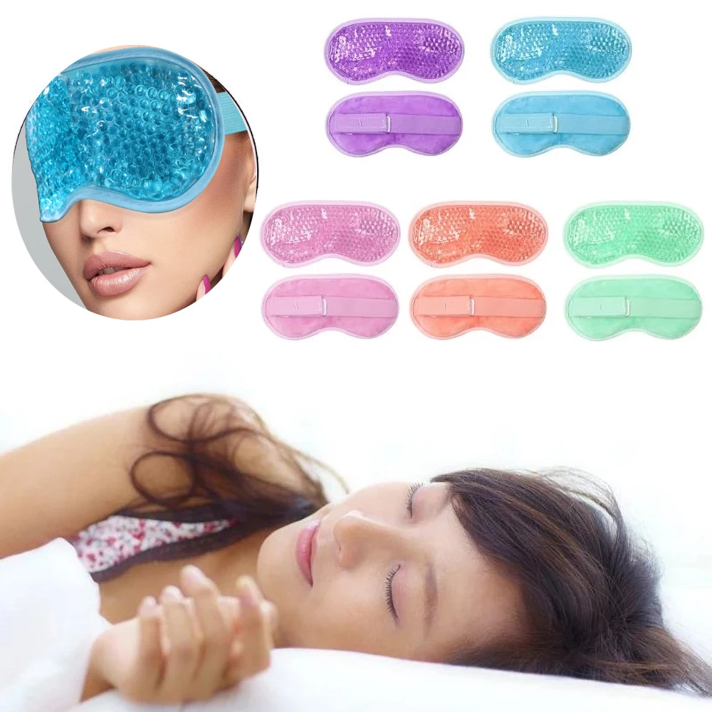 

Reusable PVC Gel Beads Eye Mask Comfort Eyes Massage Flexible Soothing Relaxing Sleeping Mask Ice Glasses For Hot Cold Therapy