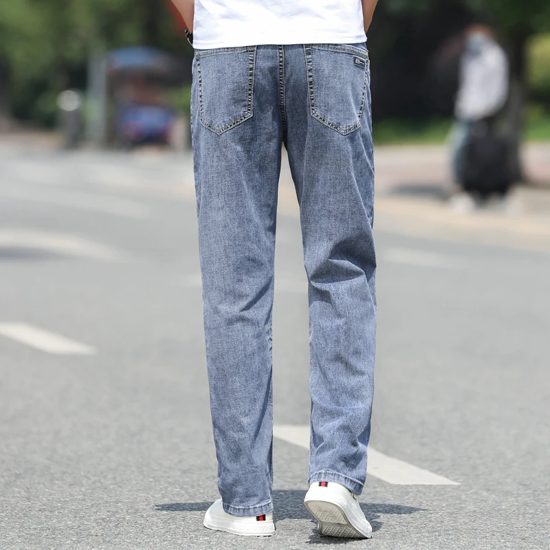 

VROKINO 2020 New in Fashionable jeans for men High quality men's casual elastic loose plus size jeans Multiple color options