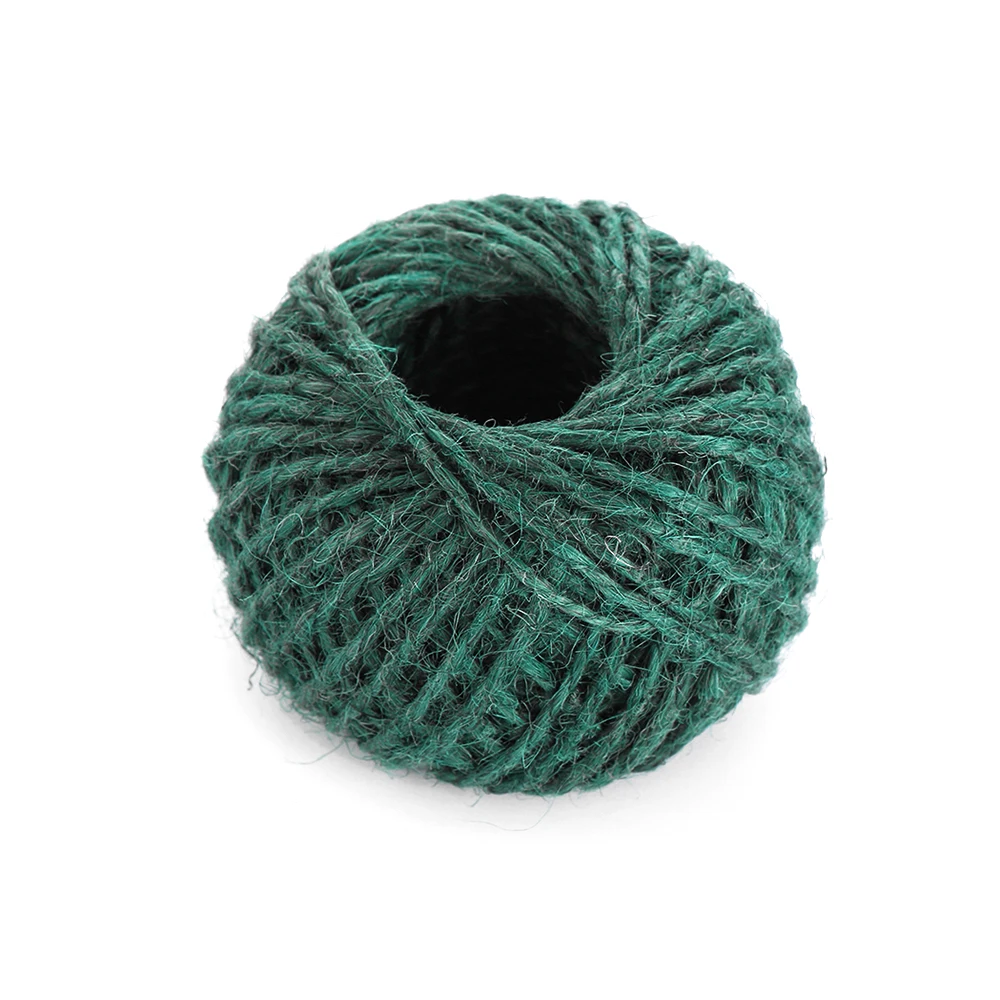 Dark green 30m 30/50/100 м натуральный в декорированном мешковиной горшке гессенской джутовый шнур-шпагат пеньковая веревка шнур подарочная упаковка строки Свадебная вечеринка DIY декоративный пеньковой веревкой - Цвет: Dark green 30m