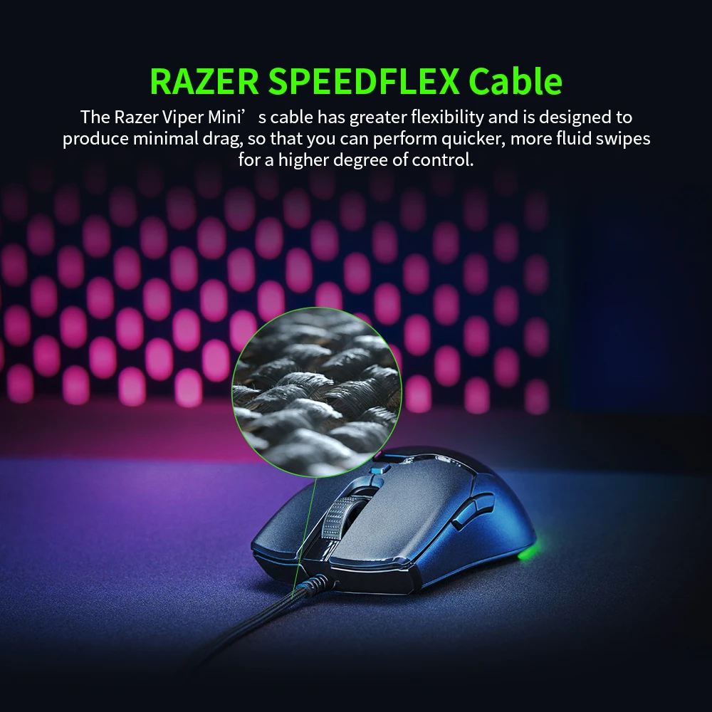 Игровая мышь Razer RGB мини-мышь Viper 61 г легкая проводная 8500DPI PAW3359 оптический датчик
