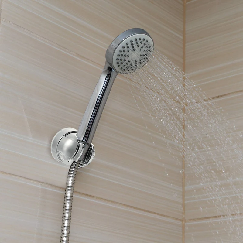 

Vacuum Suction Cup Shower Head Holder Rotatable Adjustable Angle Handheld Shower Head Bracket Wall Mount Holder with Reusable Ad