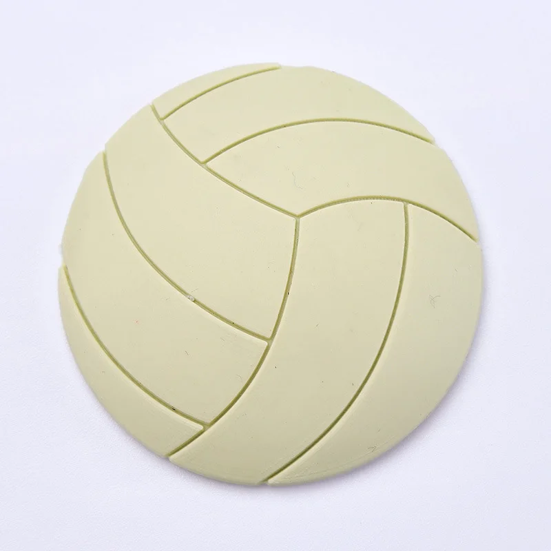 green volleyball Ручка для дома противоскользящая дверная накладка круглая настенная Защитная Клейкая ручка 1 шт. 3D Силиконовая горячая Распродажа дверная ручка бампер краш-накладка - Цвет: green volleyball