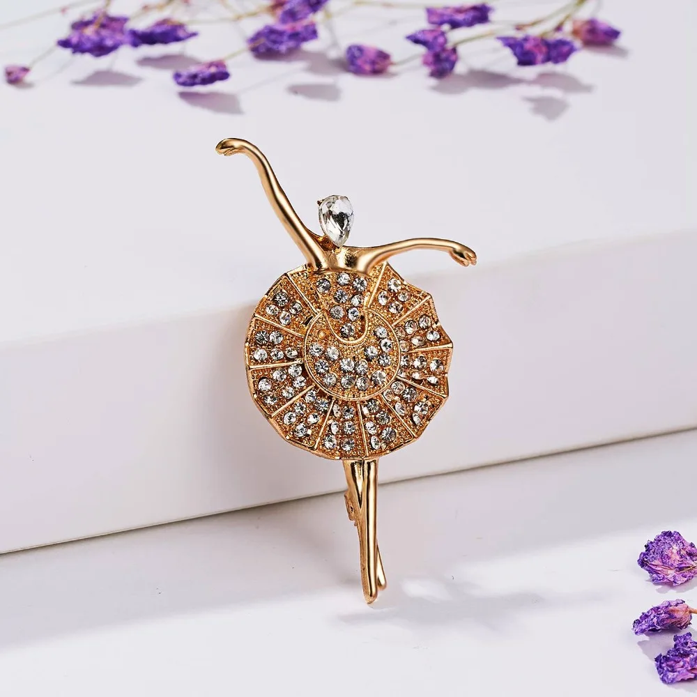 Мода Rhinestone танцы мальчик и девочка чертежное масло фигурка персонажа брошка заколка для женщин Девушка эмаль платье маленькое платье аксессуары