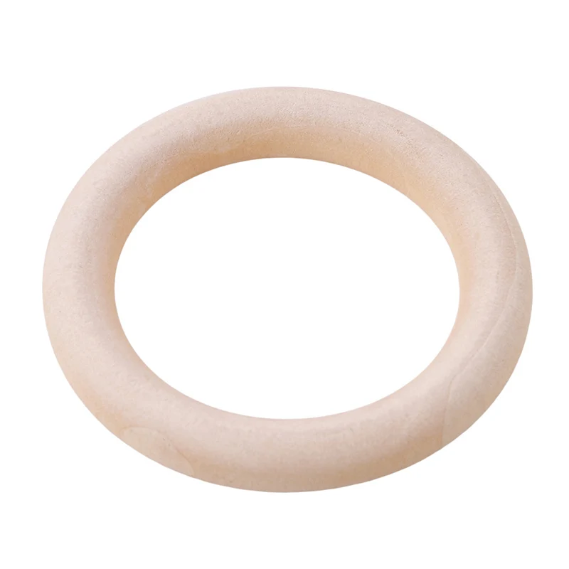

5pcs 70mm Wooden Baby Teething Rings Infant Teether Toy DIY Accessories For 3-12 Month Infants Tooth Care Products
