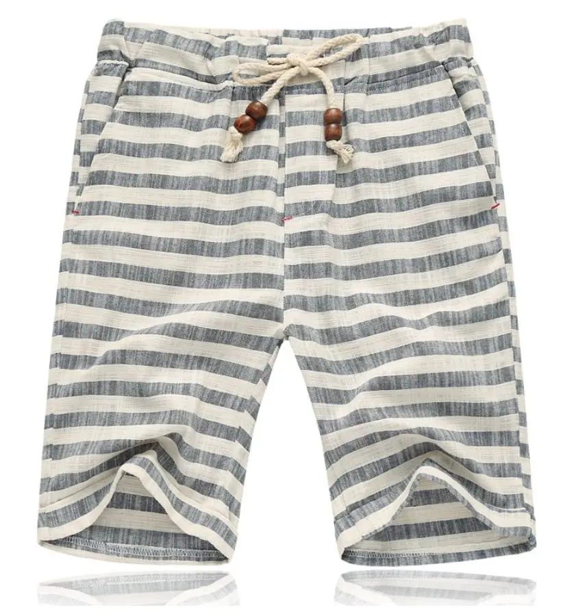 

WRY Summer New Cotton Linen Casual Shorts Men Grid Hot Mens Bermudas Shorts Comfortable Male Beach Shorts