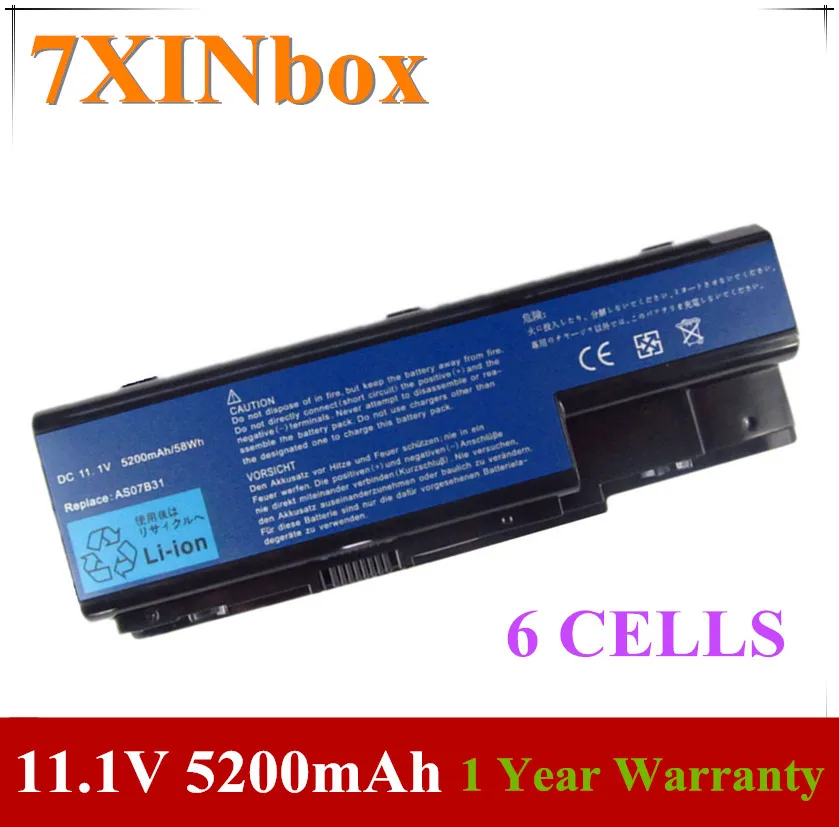 Аккумулятор 7XINbox 11 1 В 5200 мАч для Acer Aspire AS07B31 AS07B32 AS07B41 AS07B42 AS07B51 AS07B52 AS07B61 AS07B71
