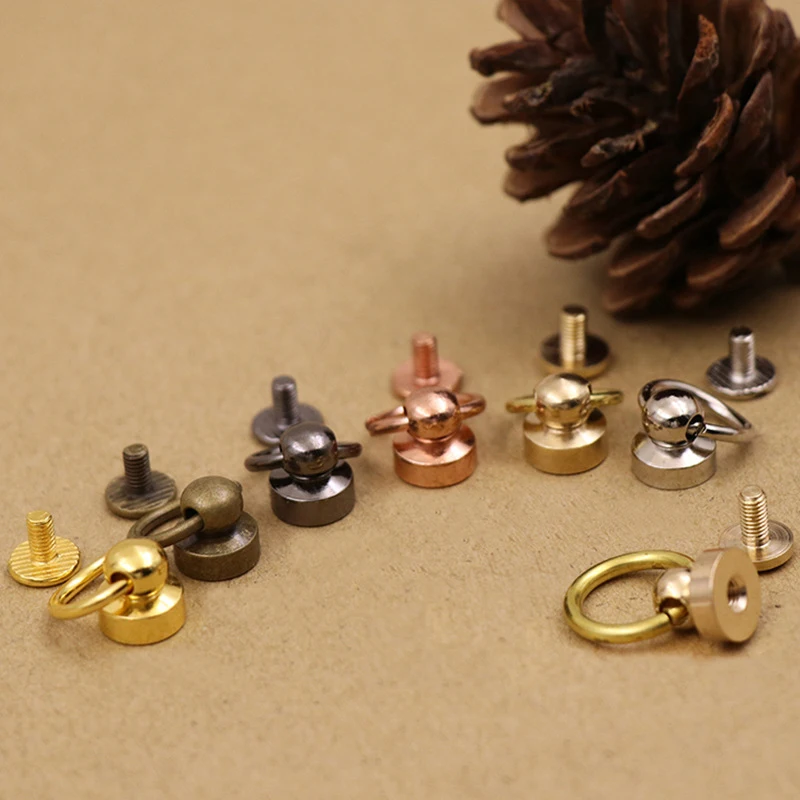 10 шт. латунные шаровые штифты с круглым кольцом заклепки на кнопках для одежды