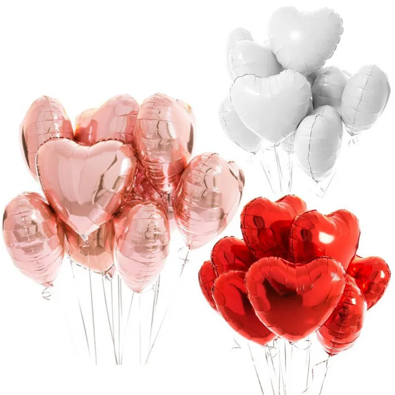 9 шт. фольгированные воздушные шары в виде сердца 18 дюймов | Дом и сад