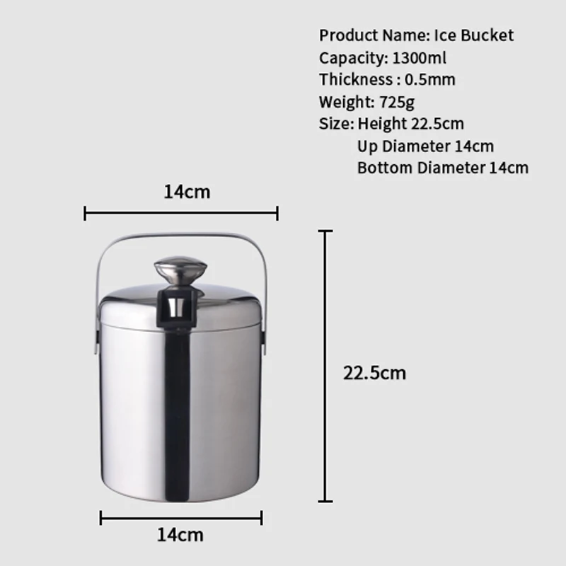 Ведро для картофеля фри OAPE 1300 мл из нержавеющей стали ледяных конфет десертов