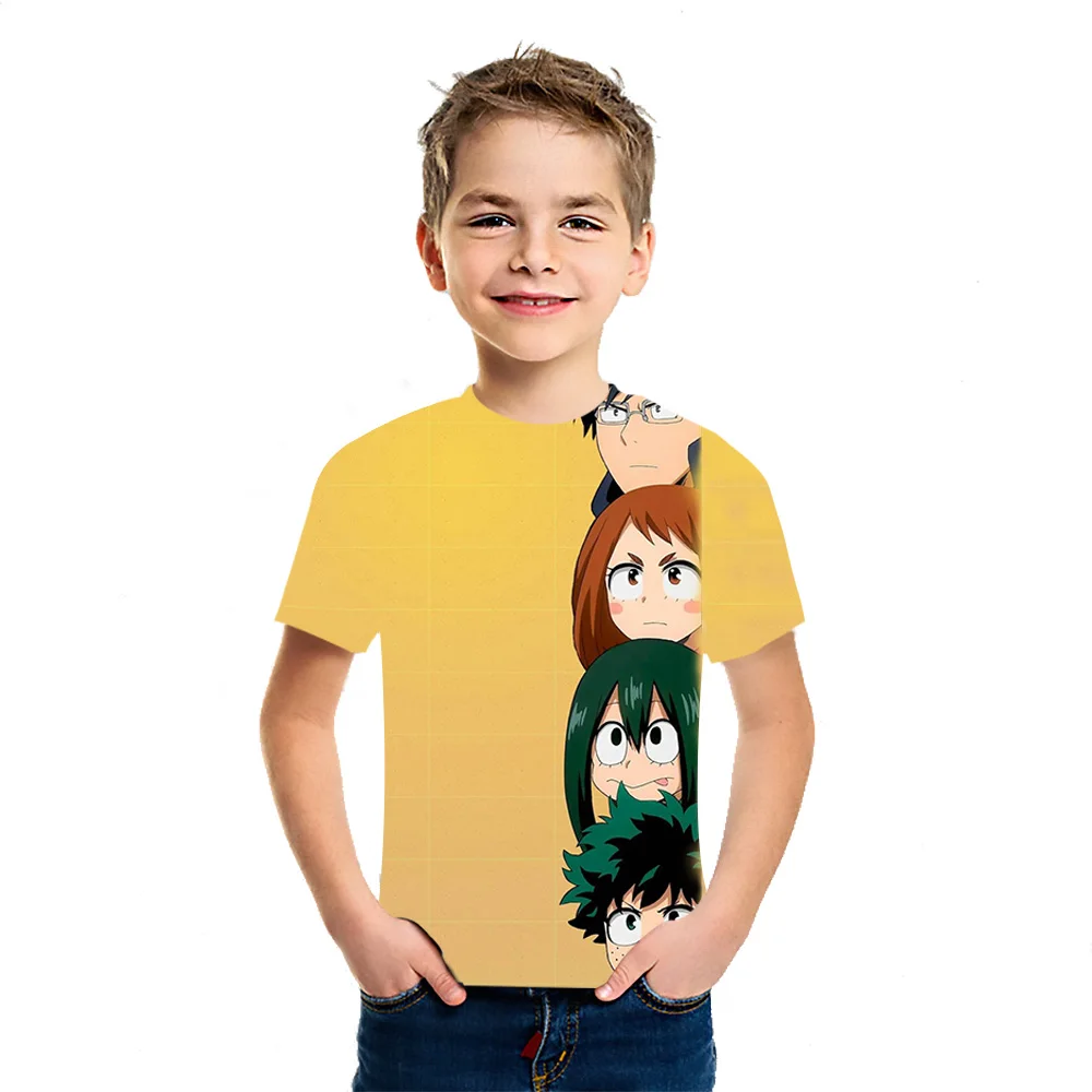 

My Hero Academy Anime 2021 Summer New Fashion Versatile Short Sleeve Boys And Girls 3D Printed T-Shirt Creative Simple Top